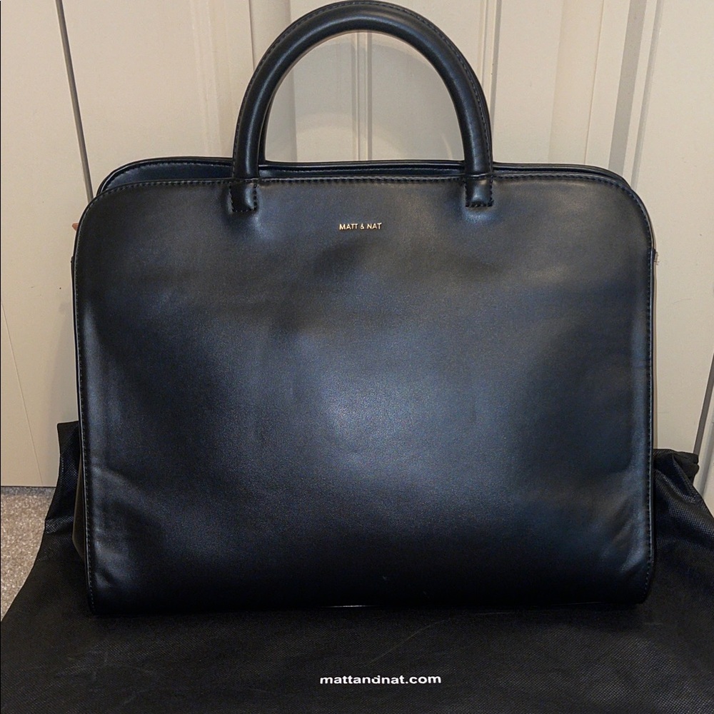 Matt & Nat TIA Vegan Satchel Black Rose Gold